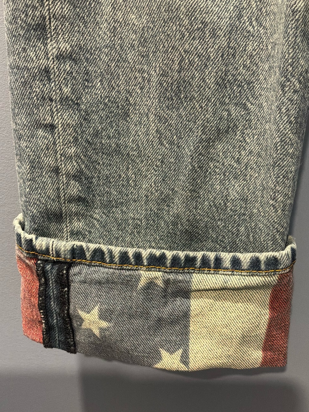 LUCKY LEGENDS distressed jeans with American flag detail🇺🇸